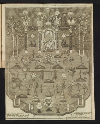 Fuegos artificiales en la Celebración del Jubileo, 1767 de Pieter Wauters