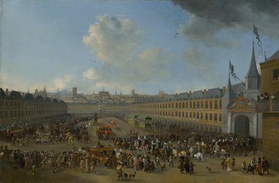 Torneo en la Place des Vosges en París, ca 1665 de Pieter Wouwerman