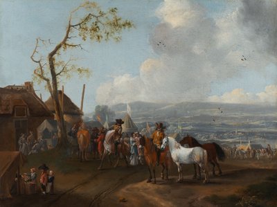 Escena de campamento (óleo sobre lienzo) de Pieter Wouwermans or Wouwerman