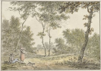 Paisaje forestal con algunas figuras de Pieter de Goeje