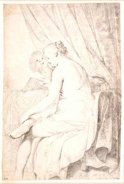 Una dama sentada en ligero negligé lee una carta entregada por su sirvienta negra de Pieter de Grebber