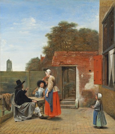 Un patio holandés, c.1658-60 de Pieter de Hooch