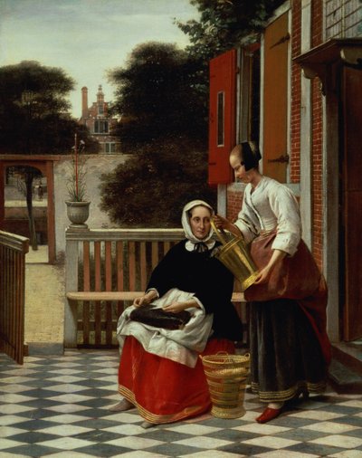 Una amante y su criada de Pieter de Hooch
