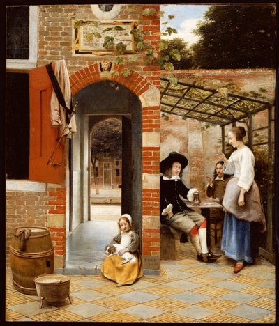 Patio de una casa en Delft, 1658 de Pieter de Hooch