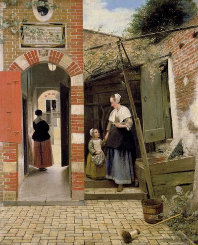 Patio de una casa en Delft, 1658 de Pieter de Hooch