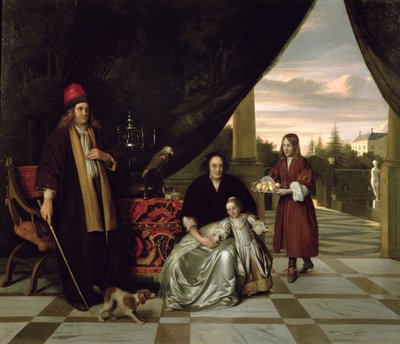 Retrato de familia en una terraza, 1667 de Pieter de Hooch