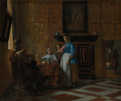 Tiempo de ocio en un entorno elegante, ca. 1663-65 de Pieter de Hooch