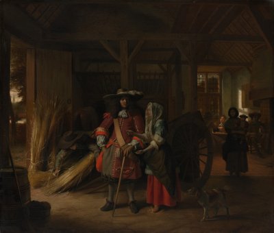 Pagando a la anfitriona de Pieter de Hooch
