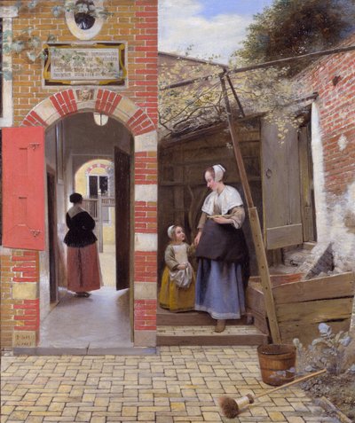 El patio de una casa en Delft de Pieter de Hooch