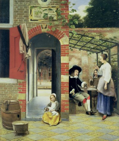 El patio de una casa en Delft de Pieter de Hooch
