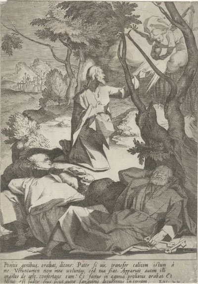 Cristo en el hof van Getsemaní Passie van Christus (título de la serie) Pasión y Resurrección (título de la serie) de Pieter de Jode (I)