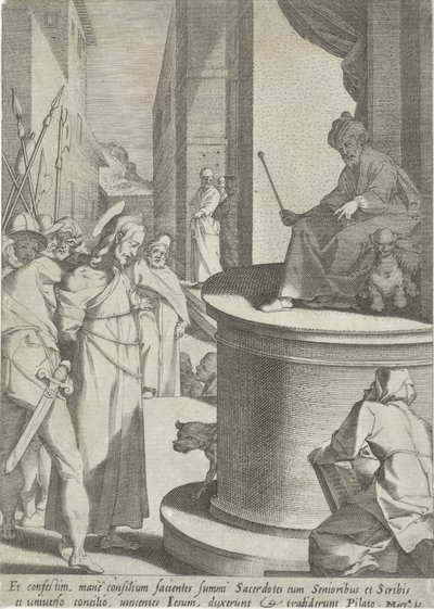 Cristo para Pilato Passie van Christus (título de la serie) Pasión y Resurrección (título de la serie) de Pieter de Jode (I)