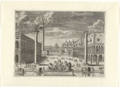 Vista de la Piazzetta de Venecia, 1585 Vrbs Venetvm vt Nvlli (...) (título sobre el objeto) de Pieter de Jode (I)
