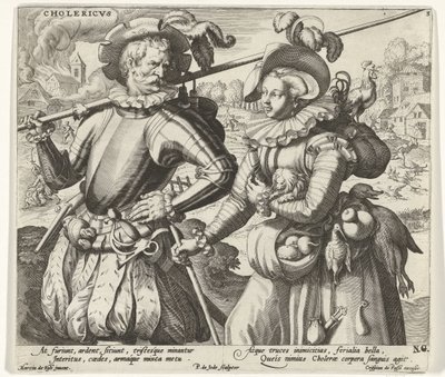 El temperamento colérico Cholericvs (título sobre el objeto) Los cuatro temperamentos (título de la serie) de Pieter de Jode (I)