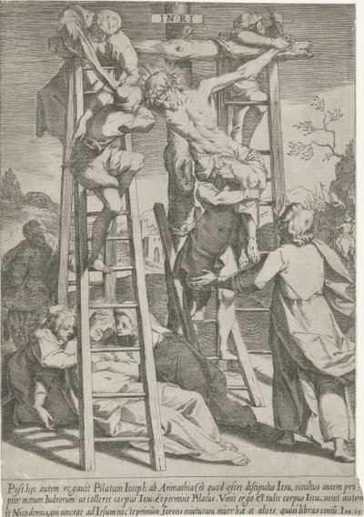 Kruisafneming Passie van Christus (título de la serie) Pasión y Resurrección (título de la serie) de Pieter de Jode (I)