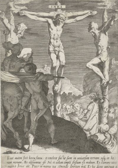 Kruisiging van Christus Passie van Christus (título de la serie) Pasión y Resurrección (título de la serie) de Pieter de Jode (I)