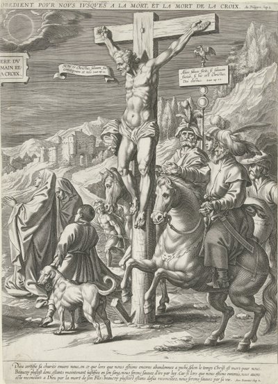 Crucifixión de Cristo, parte derecha de Pieter de Jode (I)