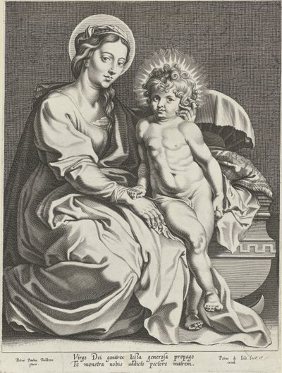 María con el Niño Jesús en el pesebre de Pieter de Jode (I)