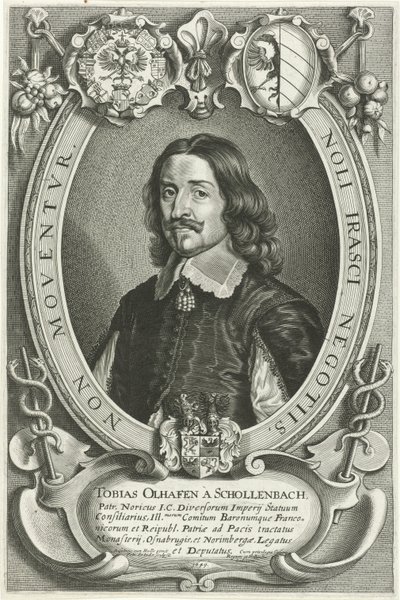 Retrato de Tobias Oelhafen van Schöllenbach Celeberrimi Legati (título de la serie) de Pieter de Jode (II)
