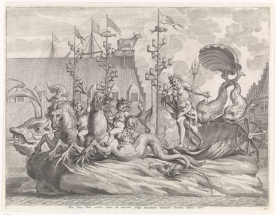 Espectáculo con el Carro de Neptuno Entrada gozosa del Cardinal-Infant en Gante, 1635 (título de la serie) de Pieter de Jode (II)