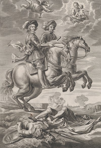 Placa 10: El Rey de Hungría y Fernando a caballo, de 