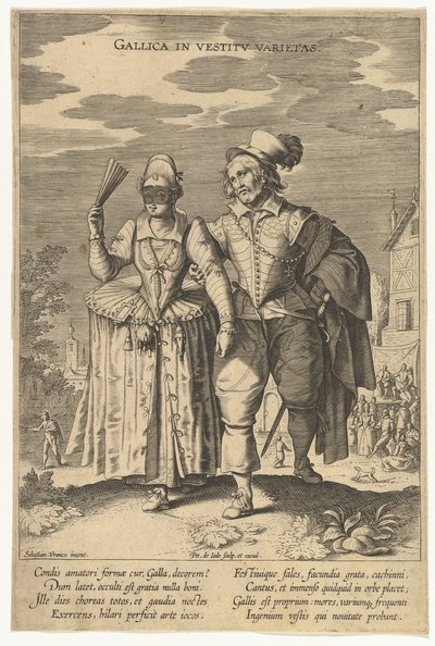 Gallica en Vestitu Varietas, de Modas de Diferentes Naciones, s.f. de Pieter de Jode I