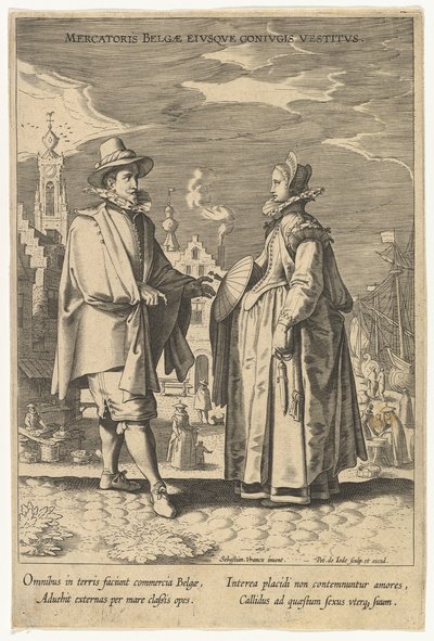 Mercatoris Belgae Eiusque Coniugis Vestitus, de Fashions of Different Nations de Pieter de Jode I