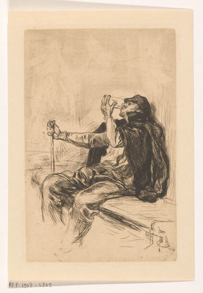 Hombre bebedor con bastón de Pieter de Josselin