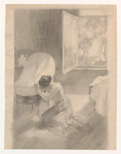 Madre junto a la cuna de Pieter de Josselin