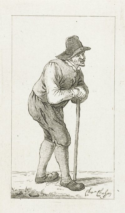Hombre apoyado en palo de Pieter de Mare