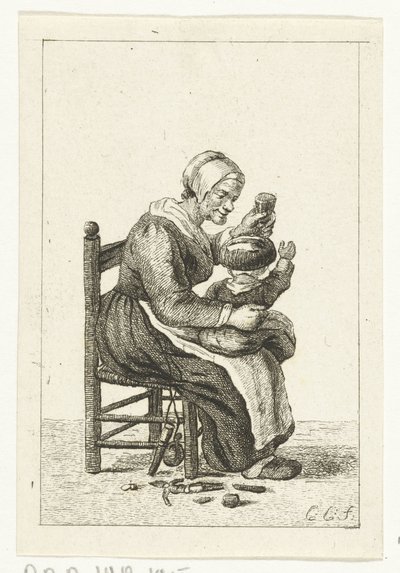 Mujer con niño en su regazo de Pieter de Mare