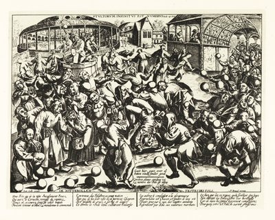 Fiesta de los locos, Edad Media.1906 (litografía) de Pieter the Elder (after) Bruegel