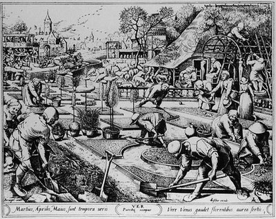 Primavera, grabado por Visscher de Pieter the Elder (after) Bruegel