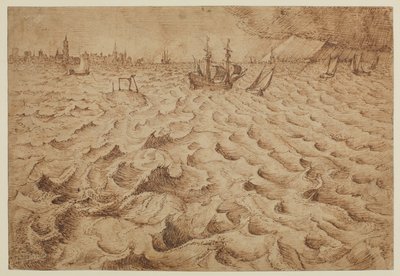 Una tormenta en el río Escalda con vista de Amberes, 1562 - 1563 de Pieter Bruegel the Elder
