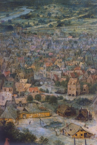 Ciudad (detalle) de La Torre de Babel de Pieter Bruegel the Elder