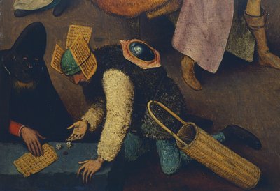 Jugadores de dados (detalle de la Lucha entre Carnaval y Cuaresma) de Pieter Bruegel the Elder