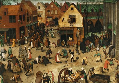 Lucha entre Carnaval y Cuaresma ... (óleo sobre madera de roble) de Pieter the Elder Bruegel