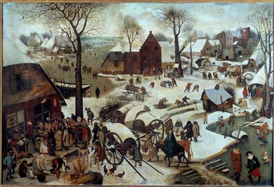 Pago del diezmo o el Censo en Belén. de Pieter Bruegel the Elder