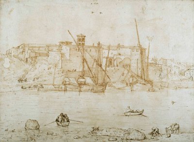 Vista de la Ripa Grande, Roma, c.1552 de Pieter Bruegel the Elder