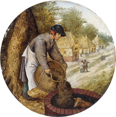 Un proverbio - Llenar el pozo después de que el becerro se haya ahogado de Pieter Brueghel the Younger