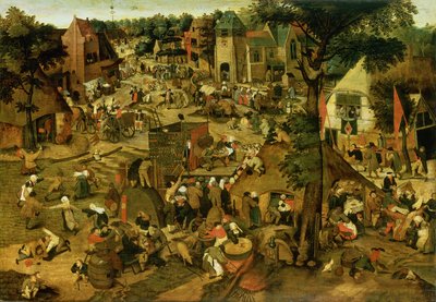 Feria con Presentación Teatral de Pieter the Younger Brueghel