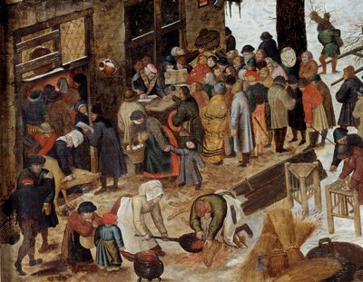 El pago del diezmo o el Censo en Belén (detalle). Pintura de Pieter el Joven, llamado Brueghel del Infierno (1564-1638) de Pieter the Younger Brueghel
