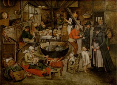 Visita a los campesinos (aceite) de Pieter the Younger Brueghel