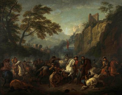 Escena de batalla de Pieter van Bloemen