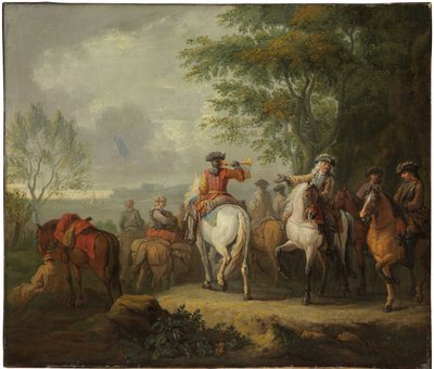 Caballeros partiendo en un viaje de Pieter van Bloemen