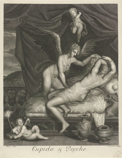 Cupido y Psique (título sobre el objeto) Historias de amor mitológicas (título de la serie) de Pieter van Gunst