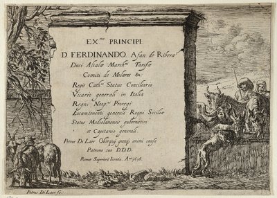 Toro, vaca, caballo y asno cerca de una fuente de Pieter van Laer