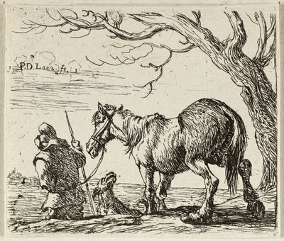 Granjero con caballo de Pieter van Laer