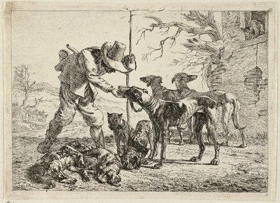Cazador con siete perros de Pieter van Laer