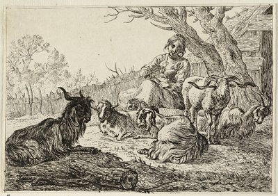 Diosa entre cabras y ovejas de Pieter van Laer